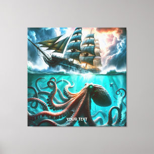 Toile Bateau à voile Imaginaire Cute Octopus