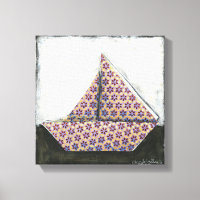 Bateau à voile Origami sur papier design Star