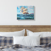 Toile Bateau à voile sur Rough Waters Peinture Art 10x8 (Insitu(Chambre))