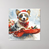 Toile Bateau australien en sledge laissez-le neiger Noël (Recto)