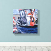 Toile Bateau avec Bouée Rouge (Insitu (Plancher de Bois))