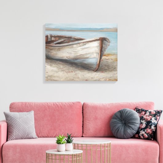 Toile Bateau blanchi à la chaux sur la rive (Insitu(Salon))