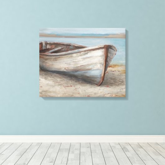Toile Bateau blanchi à la chaux sur la rive (Insitu (Plancher de Bois))