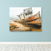 Toile Bateau célèbre nautique accroché à Point Reyes CA (Insitu (Plancher de Bois))