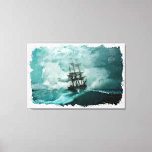 Toile Bateau dans l'art numérique marin océanique