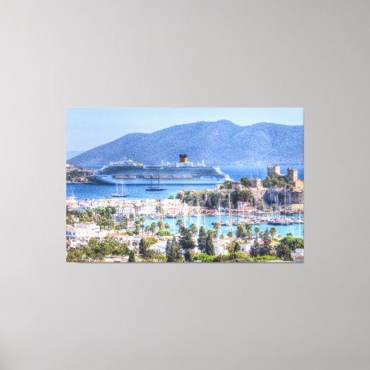 Toile Bateau De Croisière Et Château De Bodrum (Recto)