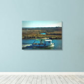 Toile Bateau de pêche dans le Bayou (Insitu (Plancher de Bois))