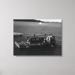 Toile Bateau de plongeur de perles de l'île Mikimoto Mie