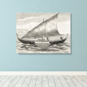 Toile Bateau des îles Mortlock avec outrigger (Insitu (Plancher de Bois))