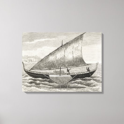 Toile Bateau des îles Mortlock avec outrigger (Recto)