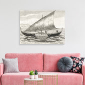 Toile Bateau des îles Mortlock avec outrigger (Insitu(Salon))