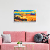 Toile Bateau en lac.Paysage au coucher du soleil (Insitu(Salon))
