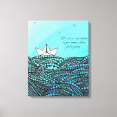 Toile Bateau en papier crayon | texte de motivation (Recto)