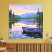 Toile Bateau et lac (Insitu(Salon))