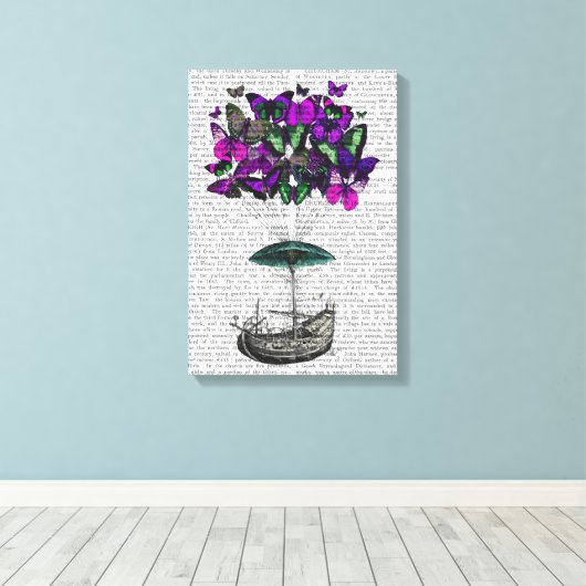 Toile Bateau papillon 2 violet et vert (Insitu (Plancher de Bois))