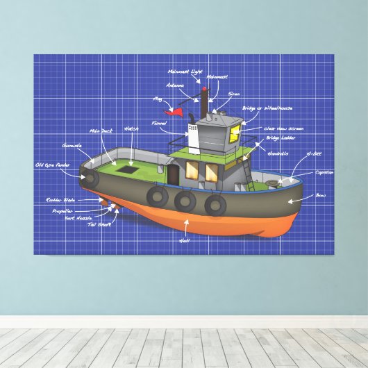 Toile Bateau remorqueur (Insitu (Plancher de Bois))