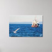 Toile Bateau remorqueur et oiseau sur Mutiny Bay #2 (Recto)