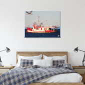 Toile Bateau remorqueur sur Mutiny Bay avec un oiseau (Insitu(Chambre))