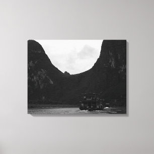 Toile Bateau rivière Guilin Chine vintage