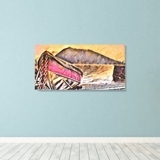 Toile Bateau rouge (Insitu (Plancher de Bois))