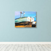 Toile Bateau sur la plage (Insitu (Plancher de Bois))