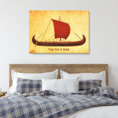 Toile Bateau viking à voile rouge II (Insitu(Chambre))