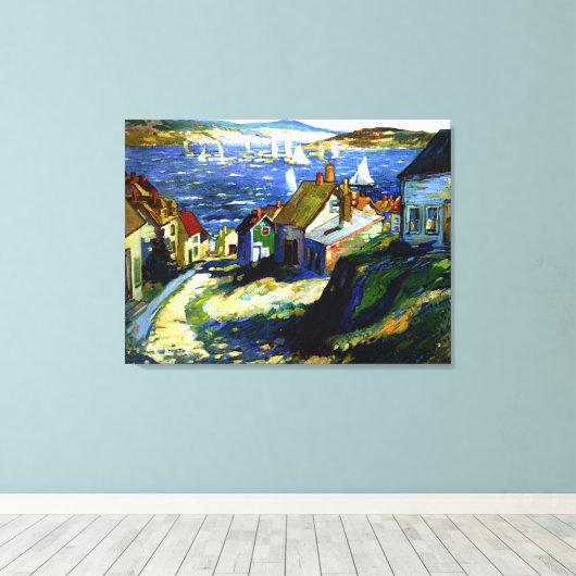 Toile Bateaux à voile au port, peinture d'art (Insitu (Plancher de Bois))