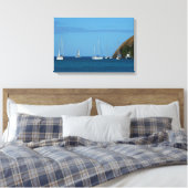 Toile Bateaux à voile dans la baie Blancs et Bleus Nauti (Insitu(Chambre))