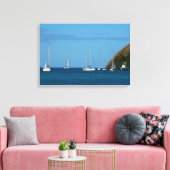 Toile Bateaux à voile dans la baie Blancs et Bleus Nauti (Insitu(Salon))