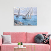 Toile Bateaux à voile sur la rivière (Insitu(Salon))