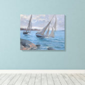 Toile Bateaux à voile sur la rivière (Insitu (Plancher de Bois))