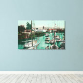 Toile Bateaux à voile sur Napa River Scene Napa, CA (Insitu (Plancher de Bois))