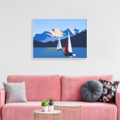 Toile Bateaux À Voiles Et Montagnes (Insitu(Salon))