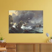 Toile Bateaux dans la détresse outre d'une côte rocheuse (Insitu(Salon))