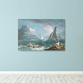 Toile Bateaux de pêche dans une tempête (Insitu (Plancher de Bois))