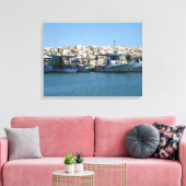 Toile Bateaux de pêche méditerranéens en Blue Sea Design (Insitu(Salon))