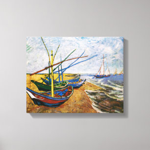 Toile Bateaux de pêche par Vincent van Gogh
