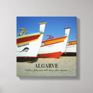 Toile Bateaux de pêche sur la plage de l'Algarve Photo