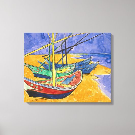 Toile Bateaux de Van Gogh Impressionnisme Plage (Recto)