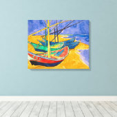 Toile Bateaux de Van Gogh Impressionnisme Plage (Insitu (Plancher de Bois))