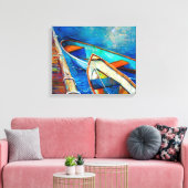 Toile Bateaux et jetée (Insitu(Salon))