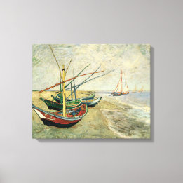 Toile Bateaux sur la plage de Saintes-Maries
