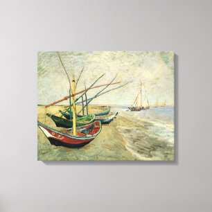 Toile Bateaux sur la plage de Saintes-Maries