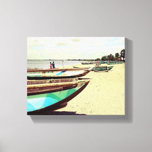 Toile Bateaux sur la plage tropicale (Recto)