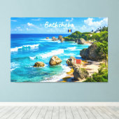 Toile Bathsheba, Barbade - Côte de plage tropicale (Insitu (Plancher de Bois))