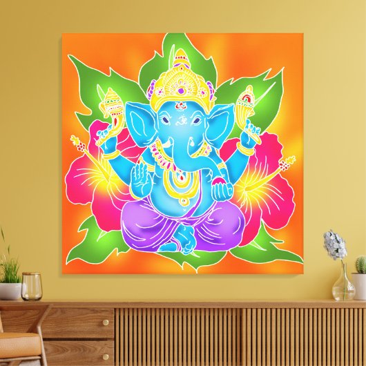 Toile Batik GRAPHIQUE MUR GANESH 3FT x 3FT Imprimer (Insitu(Salon))