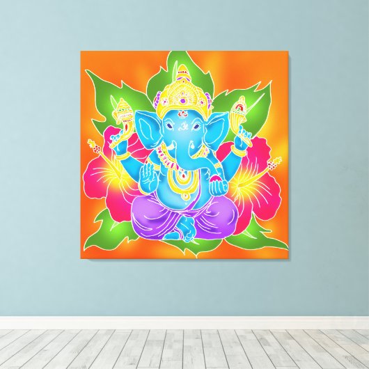 Toile Batik GRAPHIQUE MUR GANESH 3FT x 3FT Imprimer (Insitu (Plancher de Bois))