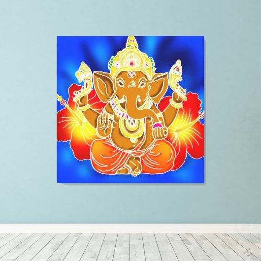 Toile Batik GRAPHIQUE MUR GANESH 3FT x 3FT Imprimer (Insitu (Plancher de Bois))
