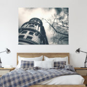 Toile Bâtiment architectural noir et blanc et arbre (Insitu(Chambre))