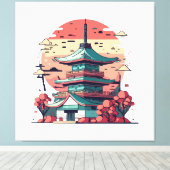 Toile Bâtiment d'art coloré du Japon (Insitu (Plancher de Bois))